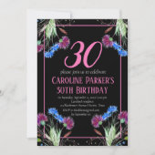 Invitation Thistle Scottish 30e anniversaire violet floral (Devant)