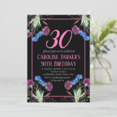 Invitation Thistle Scottish 30e anniversaire violet floral (Debout devant)