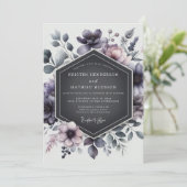 Invitation Thistle Shadowy Flora Wedding (Debout devant)