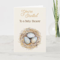 Three Egg Niest Baby Shower Card