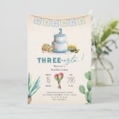 Invitation Three Esta Boys Blue Third Birthday Fiesta (Debout devant)