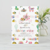 Invitation Three-esta Fiesta 3rd Birthday (Debout devant)