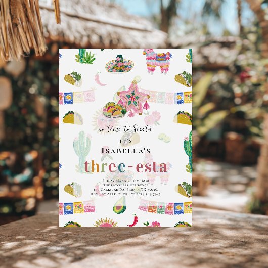 Invitation Three-esta Fiesta 3rd Birthday