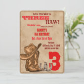 Invitation Three Haw, Western 3rd Birthday (Debout devant)