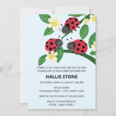 Invitation Three Little Love Bugs Ladybug Baby Shower (Devant)