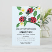 Invitation Three Little Love Bugs Ladybug Baby Shower (Debout devant)