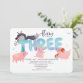 Invitation Three Little Pigs | Big Bad Wolf Storybook (Debout devant)