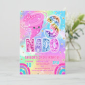 Invitation Three Nado Rainbow Glitter 3rd Birthday Party  (Debout devant)