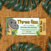 Invitation Three Rex Boy 3rd Birthday Ticket
