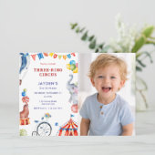 Invitation Three Ring Circus 3rd Birthday Carnival Photo (Debout devant)