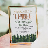 Invitation Three Rustic Wood Boys 3rd Birthday