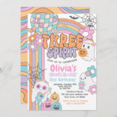 Invitation Three Spirit Hippie Halloween 3rd Birthday (Devant / Derrière)