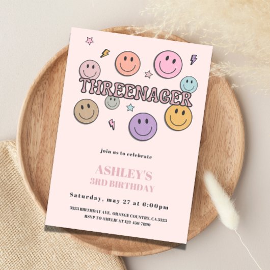 Invitation Threenager Birthday Invitation, 3rd Birthday