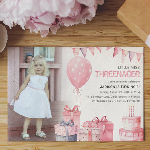 Invitation Threenager Photo 3e anniversaire
