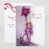 Invitation THUMBELINA 2, champagne blanc rose violet blanc mé (Devant / Derrière)