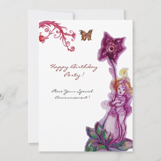 Invitation THUMBELINA 2, rose violet blanc (Dos)