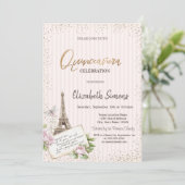 Invitation Tiara,Confetti,Eiffel Tower Roses Striped (Debout devant)