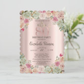 Invitation Tiara, Confetti Floral 80e Anniversaire (Debout devant)