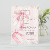 Invitation Tiara,Confetti,Pink Bow Striped Bridal Shower (Debout devant)