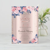Invitation Tiara Diamonds Bleu Rose Rose Or 75e anniversaire (Debout devant)