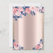 Invitation Tiara Diamonds Bleu Rose Rose Or 90e anniversaire (Dos)