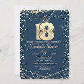 Invitation Tiara, Diamonds Marine Bleu Or 18ème anniversaire (Devant)