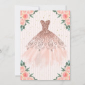 Invitation Tiara d'or, Confetti, Robe, Doux floral rayé 16 (Dos)
