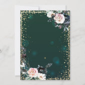 Invitation Tiara d'or, Diamants Chic Fleurs Quinceañera (Dos)