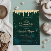 Invitation Tiara d'or, Parties scintillant vertes Quinceañera