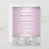 Invitation Tiara et talons Sweet sixteen rose (Dos)