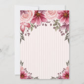 Invitation Tiara, Fleurs à cordes rayées Quinceañera (Dos)