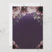 Invitation Tiara, Fleurs à cordes violet Quinceañera (Dos)