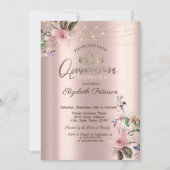 Invitation Tiara, Fleurs de printemps des lumières à cordes Q (Devant)