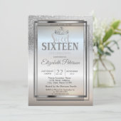 Invitation Tiara, Frame Argent Parties scintillant Bokeh Swee (Debout devant)