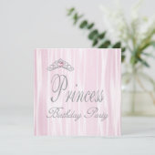 Invitation Tiara Girls Rose Blanc Princess Anniversaire (Debout devant)