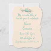 Invitation Tiara losange floral et crème menthe dentelle turq (Dos)