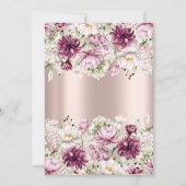 Invitation Tiara, Lumières à cordes, Fleurs roses Quinceañera (Dos)