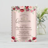 Invitation Tiara, Lumières à cordes, Roses, Rose Gold Quincea (Debout devant)