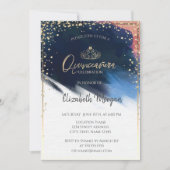 Invitation Tiara or, Confetti, Aquarelle Brush Stroke (Devant)