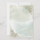 Invitation Tiara or, Diamants Aquarelle Vert Quinceañera (Dos)