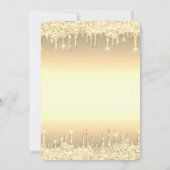 Invitation Tiara, Parties scintillant d'or gouttes Quinceañer (Dos)
