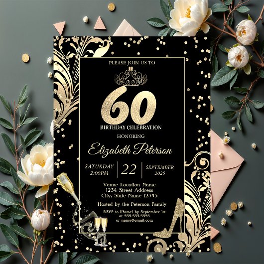 Invitation Tiara Parties scintillant Talons Diamants Tourbill