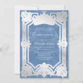 Invitation Tiara Princess Blue Fairytale Photo Quinceanera (Devant)