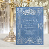 Invitation Tiara Princess Blue Fairytale Photo Quinceanera