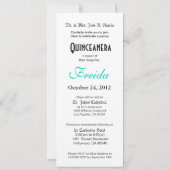 Invitation Tiara Quinceanera (aqua) (Dos)