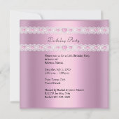 Invitation Tiara Quinceanera blanche rose 15 Anniversaire (Dos)