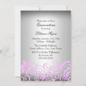 Invitation Tiara rose argenté et Parties scintillant Quincean (Dos)