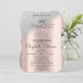 Invitation Tiara, Rose Gold Sweet 40e Parties scintillant Bok (Debout devant)