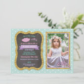 Invitation Tiara Tutu Pink Ballet Mint Parties scintillant An (Debout devant)