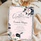 Invitation Tiare d'argent, Frame de diamant Fleurs blanches